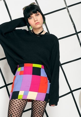 90S VINTAGE MARIMEKKO KNIT JUMPER IN BLACK
