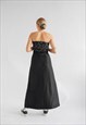 VINTAGE MINIMAL STRAPLESS MAXI DRESS WITH RUCHED CUP DETAIL