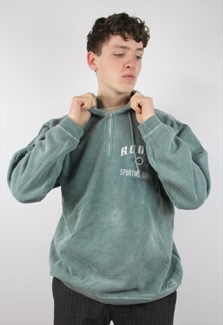 VINTAGE 90'S PRINT GREEN HOODIE