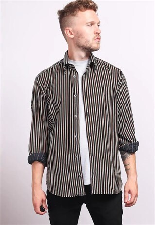 VINTAGE CORDUROY CORD STRIPED SHIRT