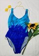 VINTAGE 90'S BRIGHT ABSTRACT WAVES LOW BACK SWIMSUIT