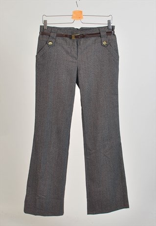 VINTAGE 00S LOW WAIST TROUSERS IN BROWN