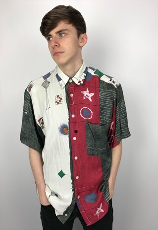 90S VINTAGE PATTERNED FESTIVAL SHIRT