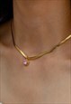 Pink Crystal Snake Chain Necklace