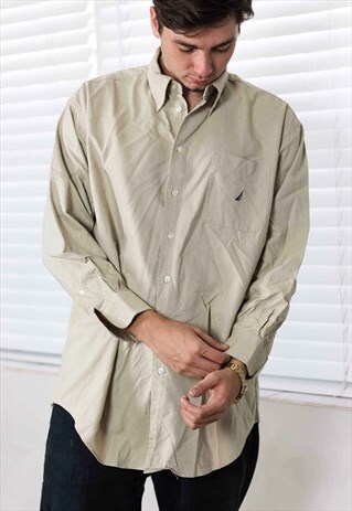 VINTAGE NAUTICA SHIRT LOGO 90S L 10.9