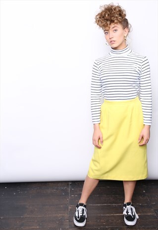 VINTAGE 80S YELLOW PENCIL SKIRT