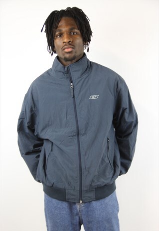 VINTAGE REEBOK NAVY BOMBER JACKET