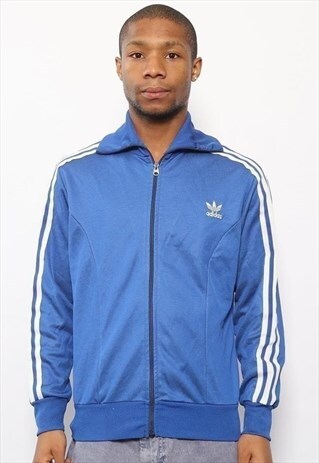 VINTAGE ADIDAS LOGO TRACK TOP JACKET BLUE