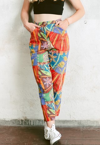 VINTAGE 80S BOLD PRINTED MOM JEANS