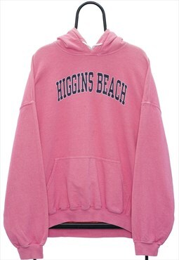 Vintage Higgins Beach Pink Hoodie Mens