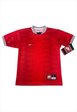 Vintage 90s Deadstock Nike Football T-shirt in Red (BNWT)