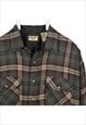 NORTH WEST BLUE 90'S TARTENED LINED CHECK BUTTON UP SHIRT LA