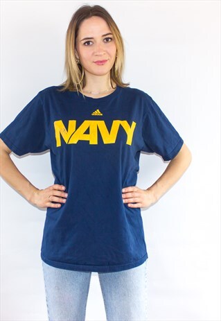 RETRO USA NAVY BOYFRIEND T-SHIRT