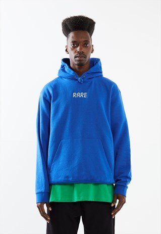 BLUE HOODIE WITH WHITE EMBROIDERY