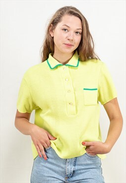 Vintage 70's Polo Shirt in Lime Green