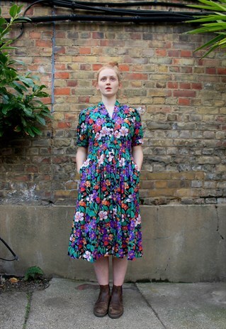 VINTAGE 80'S GRUNGE TEA DRESS