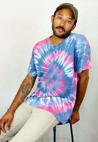 90S SKATER SURFER TIE DYE SHORT SLEEVE TEE SHIRT LARGE