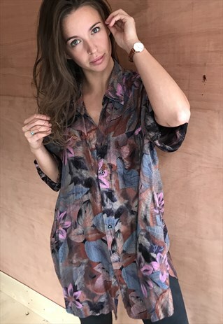 PATTERNED OVERSIZED RETRO VINTAGE UNISEX FESTIVAL SHIRT