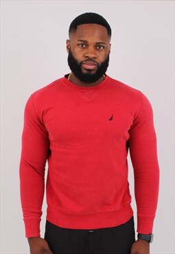 Vintage Men's 90's Nautica Red Crewneck Sweatshirt