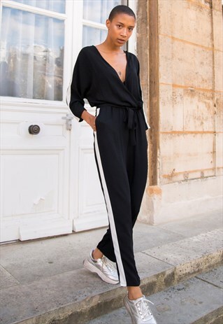 COMBINAISON LONGUE BANDES LATERALES - BLACK