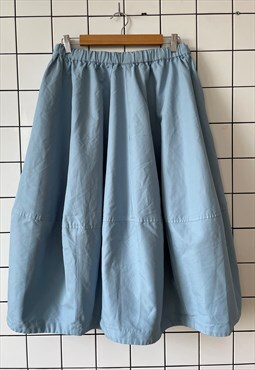 COMME DES GARCONS Skirt Midi A Line Cotton Light Blue 