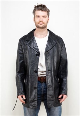 Vintage 80's Leather Short Coat