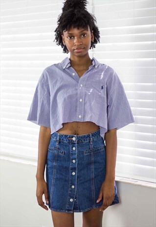 VINTAGE POLO RALPH LAUREN CROP TOP LOGO 90S X 3.8