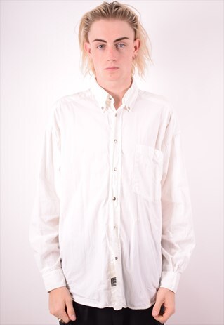 VERSACE MENS VINTAGE SHIRT LARGE WHITE 90S