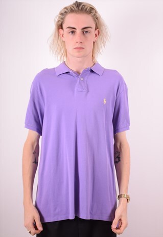 POLO RALPH LAUREN MENS VINTAGE POLO SHIRT XL PURPLE 90S