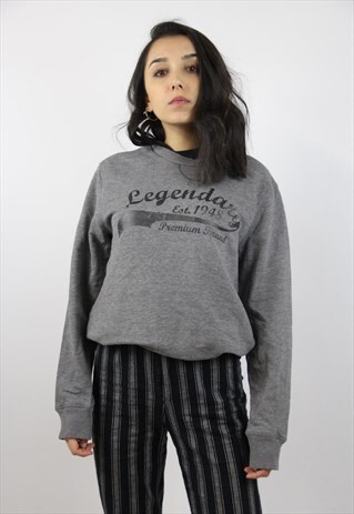 VINTAGE PUMA GREY PRINT SWEATSHIRT