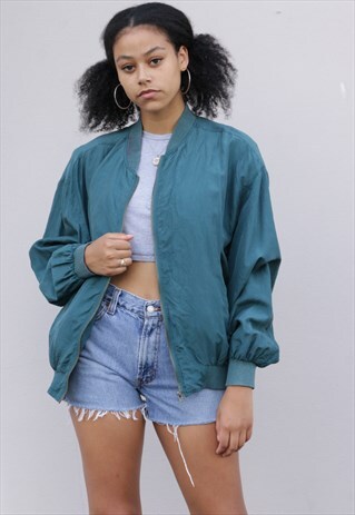 VINTAGE OVERSIZED SILK BOMBER JACKET X24