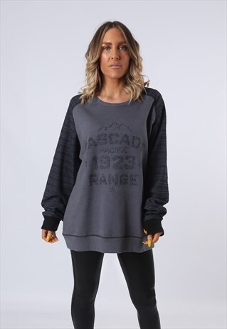 SWEATSHIRT JUMPER OVERSIZED MOSSIMO LOGO LONG UK 18 (GO4Z)