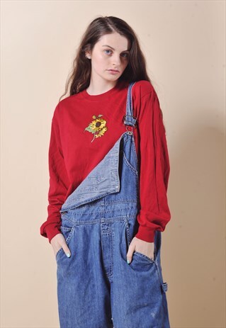 RED SUNFLOWER PATCH HIPPY TOP