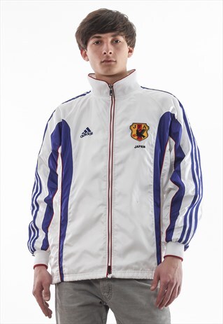 VINTAGE ADIDAS JAPAN FOOTBALL TRACKSUIT 90S WHITE