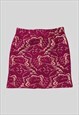 60'S VINTAGE LADIES BURGUNDY AND GOLD BROCADE MINI SKIRT