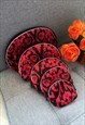 BLACK & RED 5 PIECE COSMETIC BAG SET