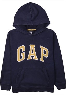 Vintage 90's Gap Hoodie Spellout Sportswear Navy