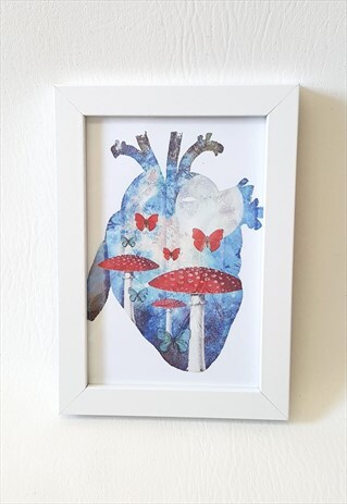 A5 FAIRY WOODLAND ANATOMICAL HEART ART PRINT