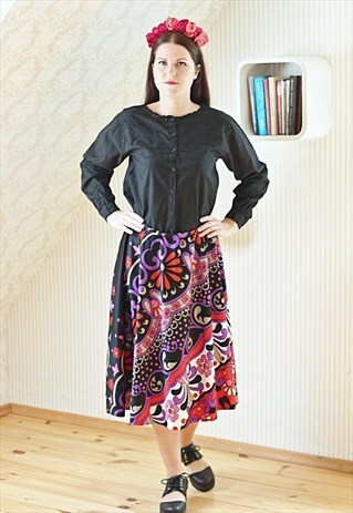 BRIGHT WIDE VINTAGE SKIRT