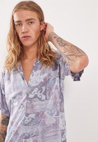VINTAGE PATTERNED FESTIVAL SHORT SLEEVE SHIRT