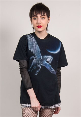 VINTAGE 90'S UNICORN MOON PRINT T-SHIRT