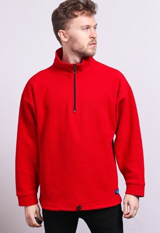 VINTAGE HALF ZIP FLEECE JACKET TOP