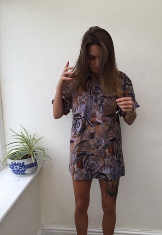 CRAZY PATTERN OVERSIZED RETRO VINTAGE UNISEX FESTIVAL SHIRT