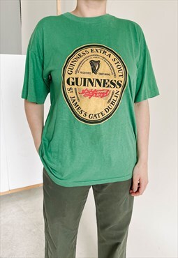 Vintage Guinness Graphic Relaxed T-Shirt in Green Unisex L