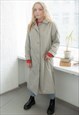 VINTAGE 80'S GREY TRENCH STYLE COAT