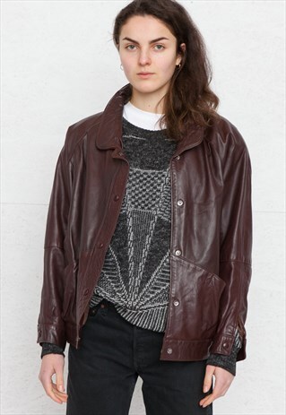 VINTAGE BROWN LYNX LEATHER JACKET