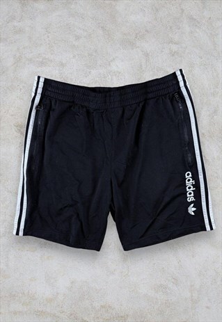 Adidas Originals Black Jogger Sweat Shorts Striped Large