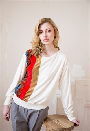 VELOUR COLOUR STIPE SWEATER