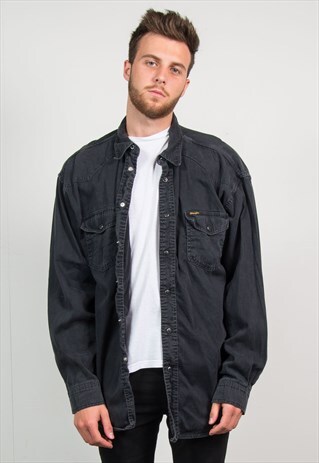 WRANGLER BLACK DENIM SHIRT