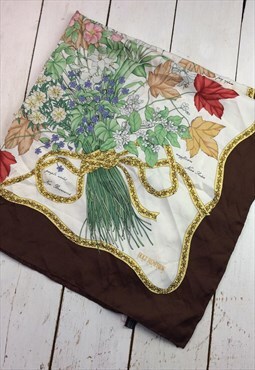 vintage silky  festival scarf floral